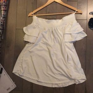 White off the shoulder shirt